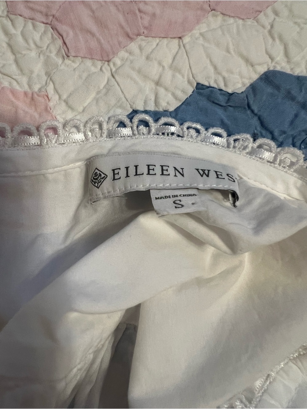 Eileen West Women's White Cotton Nightgown with Lace Yoke - Picture 4 of 5